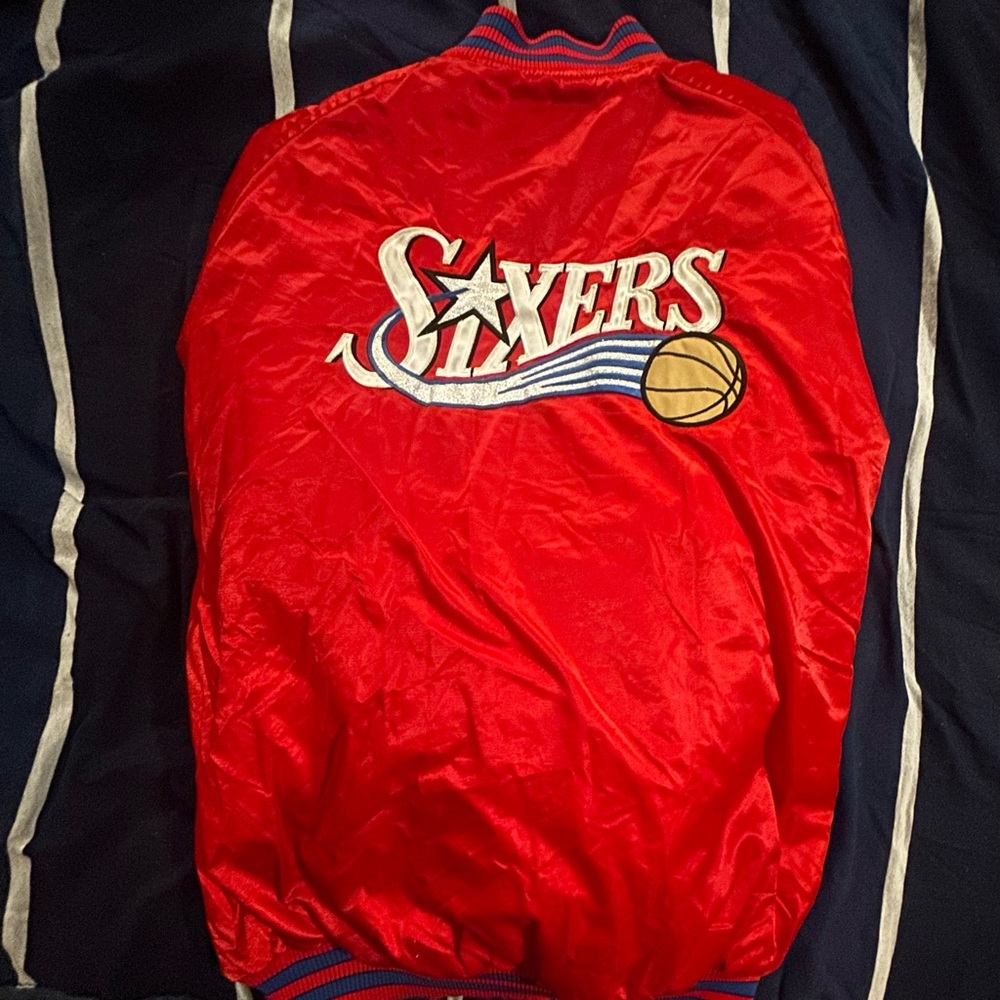 Classic Sixers Red Bomber Jacket